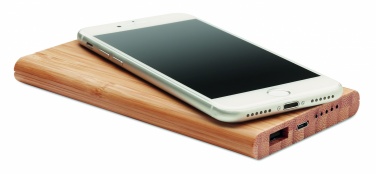 Logotrade promotional gift image of: Wireless power bank in bamboo 6000mAh ARENA