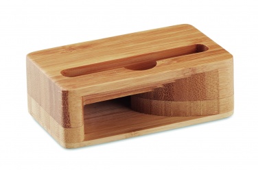 Logo trade promotional product photo of: Bamboo phone stand-amplifier CARACOL