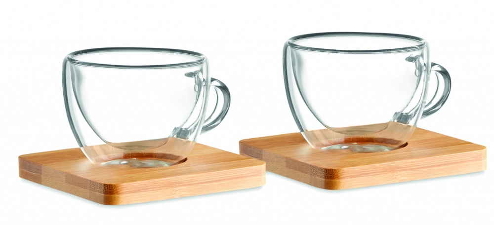 Logo trade promotional products picture of: Set of 2 double wall espresso