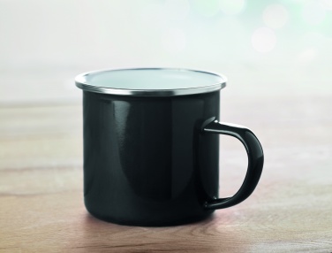 Logo trade promotional giveaways image of: Metal mug with enamel layer