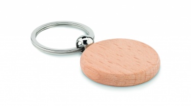 Logo trade promotional product photo of: Round wooden key ring Saldus