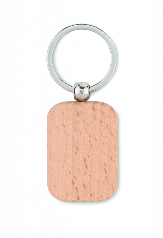 Logo trade promotional products image of: Rectangular wooden key ring Bauska