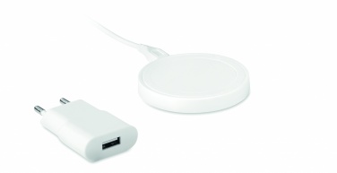 Logo trade promotional merchandise photo of: Wireless charger travel set