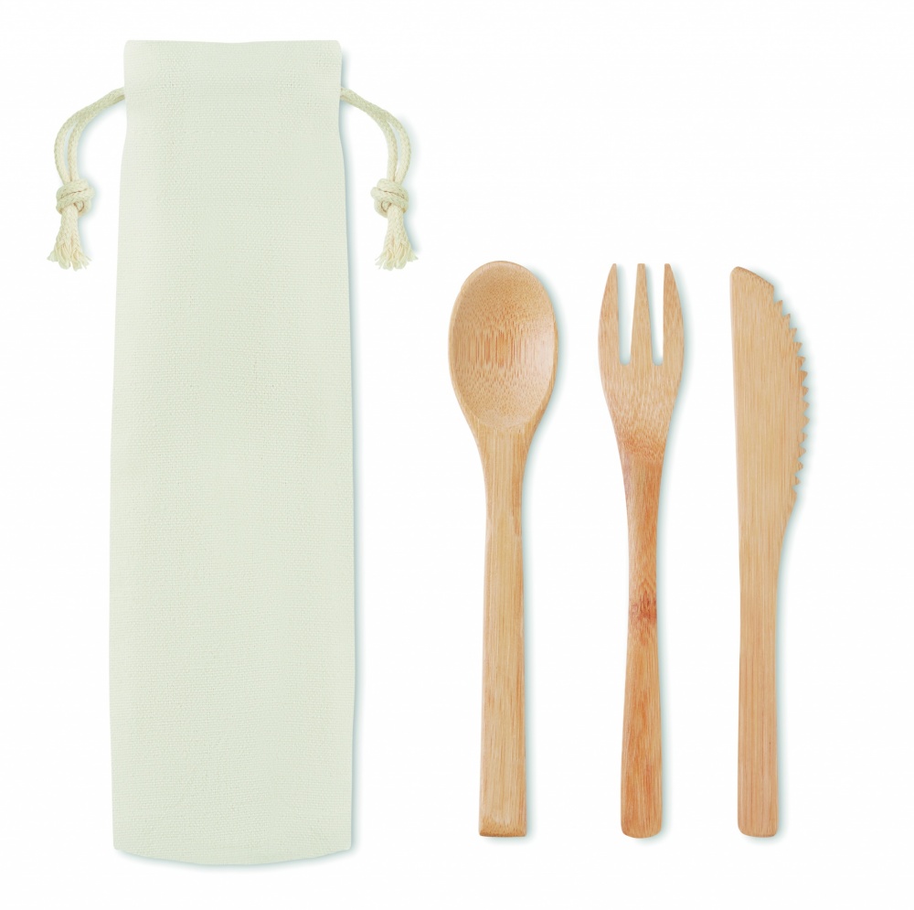 Logo trade advertising product photo of: Bamboo cutlery set