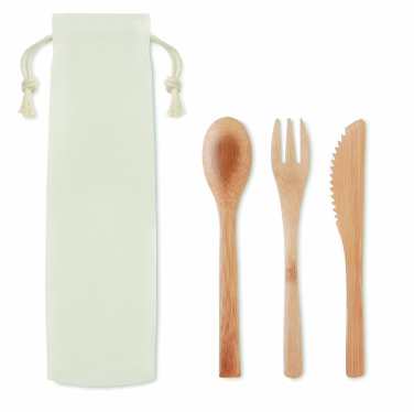 Logo trade promotional giveaway photo of: Bamboo cutlery set