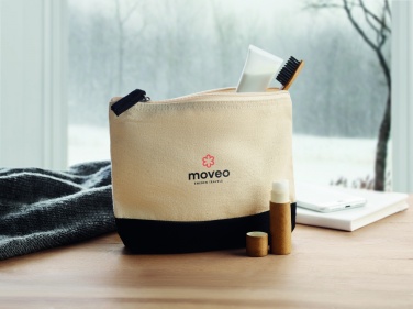 Logo trade business gift photo of: Bicolour cotton cosmetic bag
