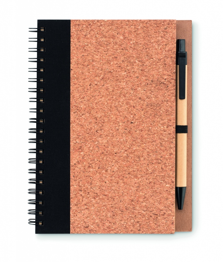 Logo trade business gifts image of: Cork notebook with pen