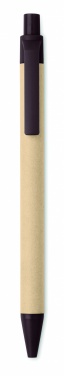 Logo trade promotional products image of: Push ball pen coffee husk/ABS