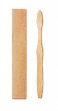 Logo trade promotional giveaways image of: Bamboo toothbrush in Kraft box