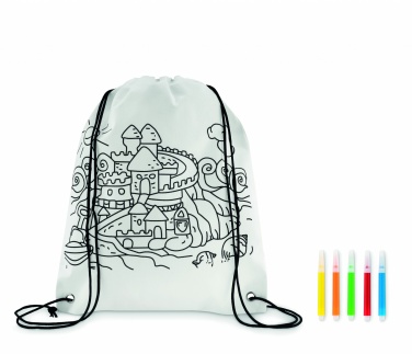 Logo trade advertising products image of: Non woven kids bag with pens