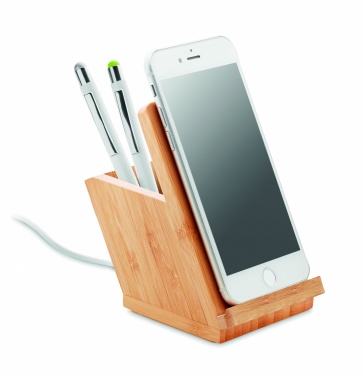 Logo trade business gifts image of: Wireless charger pen holder 5W BAICOI