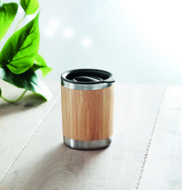 Logo trade promotional giveaways image of: Tumbler in bamboo cover 250ml