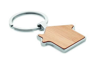 Logo trade corporate gift photo of: House key ring metal bamboo NORDIC