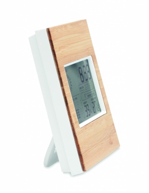 Logotrade promotional products photo of: Weather station bamboo front TURKU