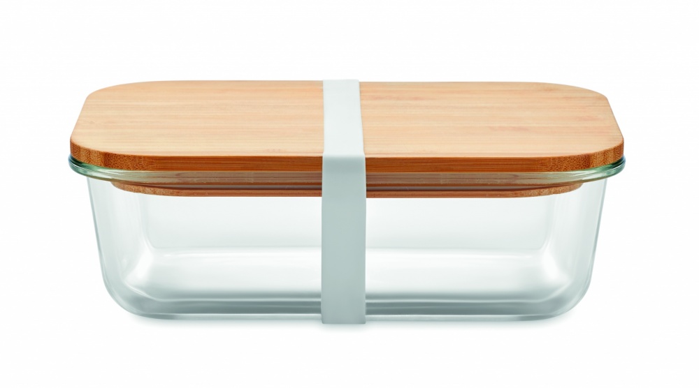 Logo trade advertising products image of: Glass lunchbox with bamboo lid