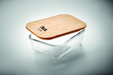 Logo trade corporate gift photo of: Glass lunchbox with bamboo lid