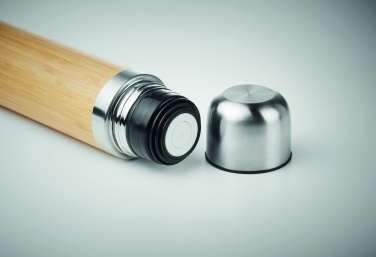 Logo trade promotional items image of: Double wall bamboo cover flask 400ml CHAN BAMBOO