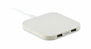 Logo trade business gift photo of: Hub charger wheat straw/ABS 5W
