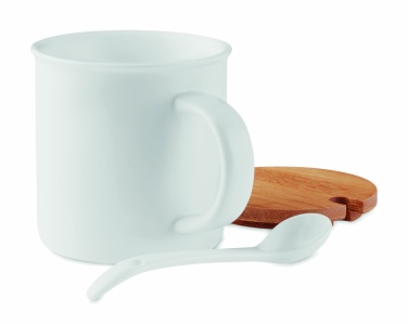 Logo trade promotional giveaways picture of: Porcelain mug with spoon