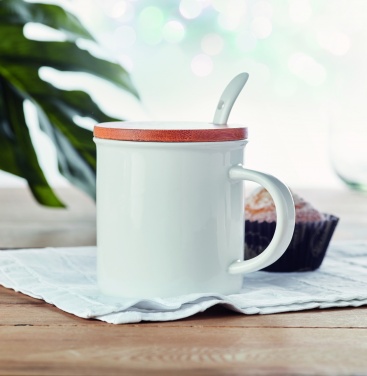 Logo trade promotional products image of: Porcelain mug with spoon