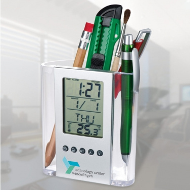 Logo trade promotional item photo of: Acrylic desk pen holder MADRID