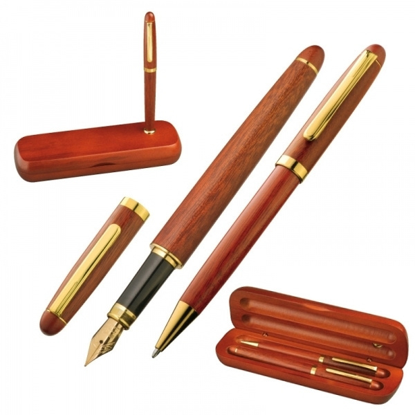 Logotrade advertising products photo of: Rosewood writing set OXFORD
