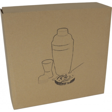 Logo trade promotional merchandise photo of: Metal cocktail set, 3-piece MESSINA