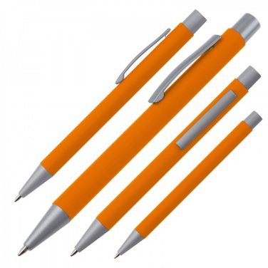 Logo trade advertising products image of: Metal ballpen soft touch ABU DHABI
