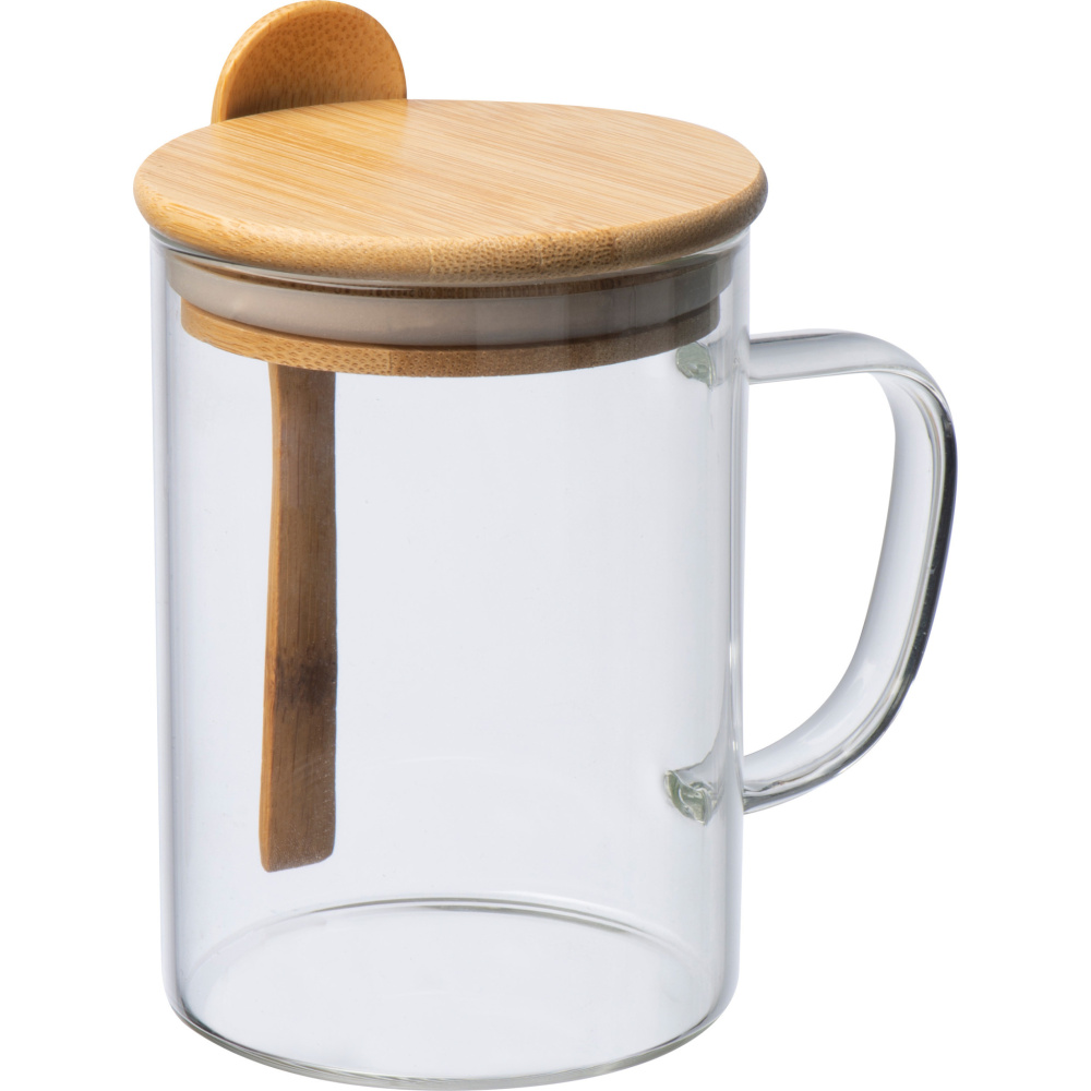 Logo trade promotional merchandise picture of: Glass mug JACKSON 420 ml