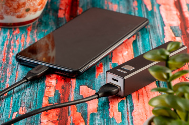 Logo trade promotional items picture of: Metal power bank PORT HOPE 2200mAh