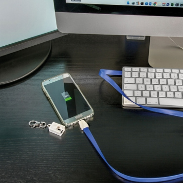 Logo trade promotional giveaways image of: Lanyard with usb cable LE PORT
