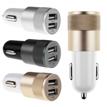Logo trade corporate gifts image of: Metal car charger