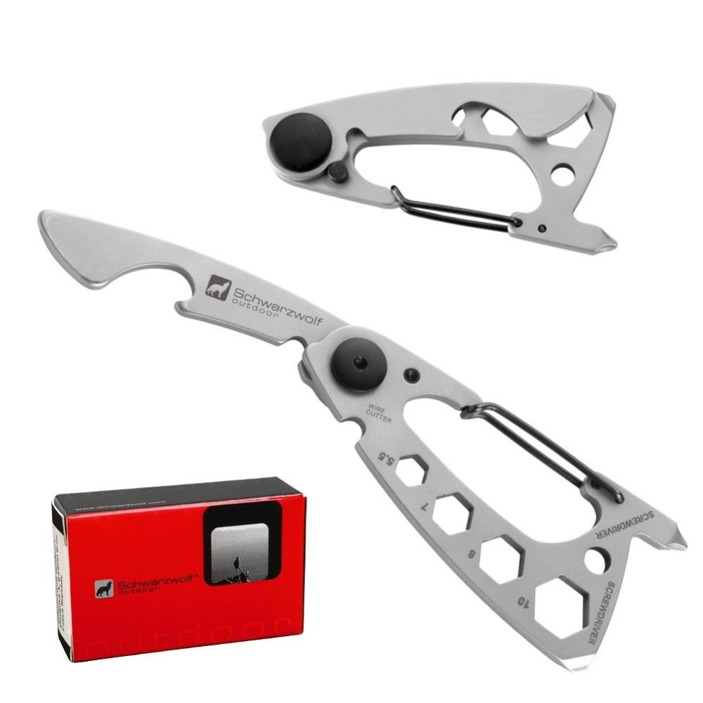 Logo trade business gift photo of: Multifunctional tool BURUNDI Schwarzwolf