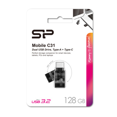 Logo trade promotional items image of: Pendrive USB/type - C Silicon Power Mobile C31 3.0 OTG