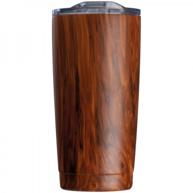 Logo trade promotional item photo of: Stainless steel mug with wooden look COSTA RICA 550 ml