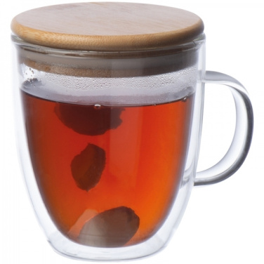 Logo trade business gift photo of: Double-walled glass cup GERTHE 350 ml