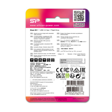 Logo trade promotional merchandise image of: Pendrive Silicon Power Blaze B21 3.1