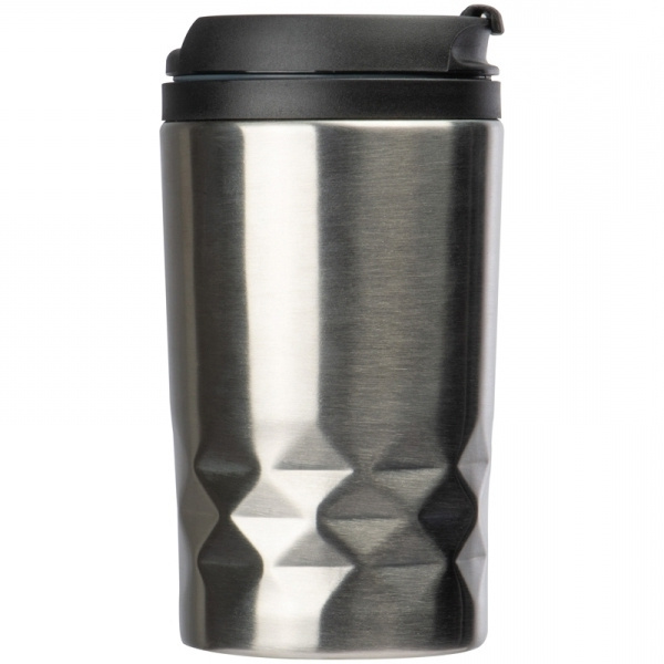 Logotrade promotional item image of: Stainless steel mug with lid ROMA 250 ml