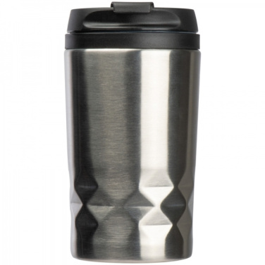 Logotrade promotional merchandise photo of: Stainless steel mug with lid ROMA 250 ml