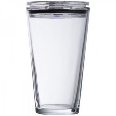 Logo trade promotional gifts picture of: Glass mug with lid WATTENSCHEID 400 ml