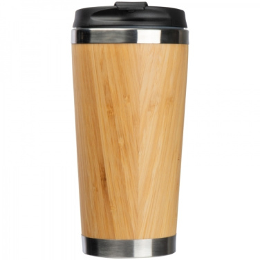 Logotrade promotional giveaway picture of: Stainless steel mug BAMBOOGARDEN 400 ml
