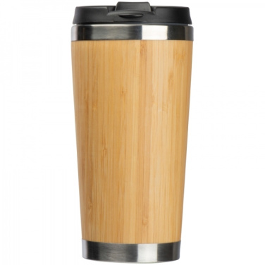 Logotrade promotional merchandise image of: Stainless steel mug BAMBOOGARDEN 400 ml
