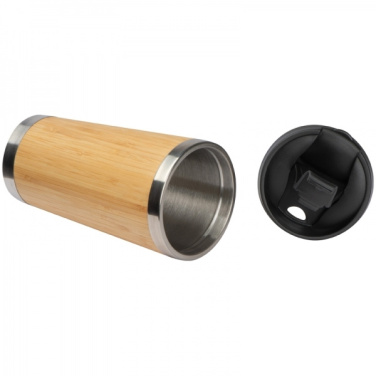 Logotrade promotional giveaway image of: Stainless steel mug BAMBOOGARDEN 400 ml