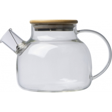 Logotrade promotional gift image of: Glass jug with bamboo lid FRANKFURT 1000ml