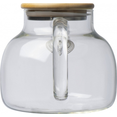 Logotrade promotional merchandise picture of: Glass jug with bamboo lid FRANKFURT 1000ml