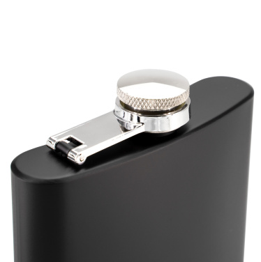 Logo trade promotional giveaways picture of: Hip flask OLYMPOS Schwarzwolf