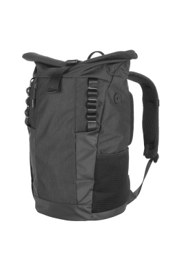 Logo trade business gifts image of: Rolltop backpack ELBERT Schwarzwolf