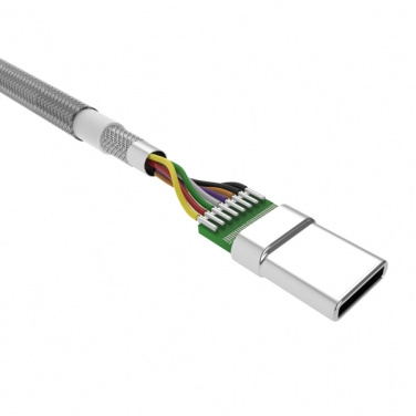 Logo trade advertising products image of: Nylon data transfer cable LK30 Type - C Quick Charge 3.0