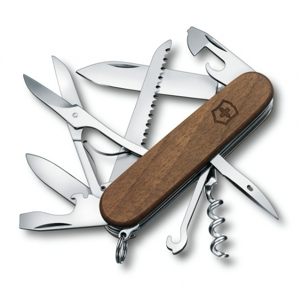 Logo trade corporate gifts picture of: Pocket knife Huntsman Wood Victorinox
