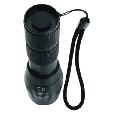 Logo trade promotional gift photo of: Flashlight ANTELAO Schwarzwolf